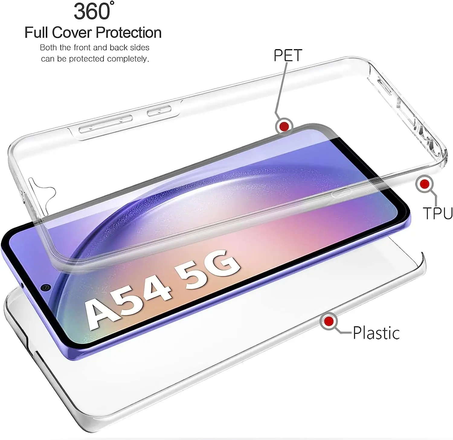 360 Full Protection Silicone Clear Case For Samsung Galaxy A54 5G A24 4G A34 5G A14 4G A04 A04S A50 Transparent Shockproof Cover