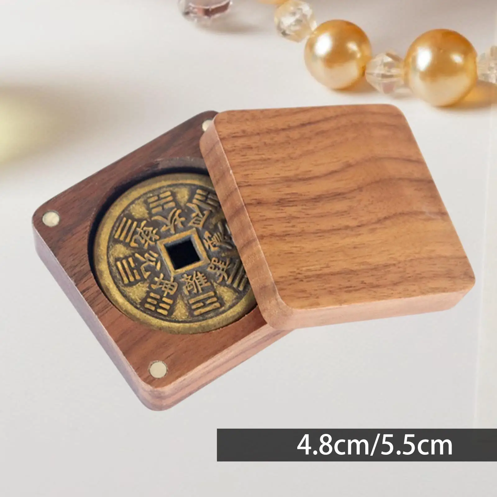

Challenge Coin Display Box Dustproof Portable Wooden Universal Gift Box Commemorative Holder Coin Storage Box Collection Case