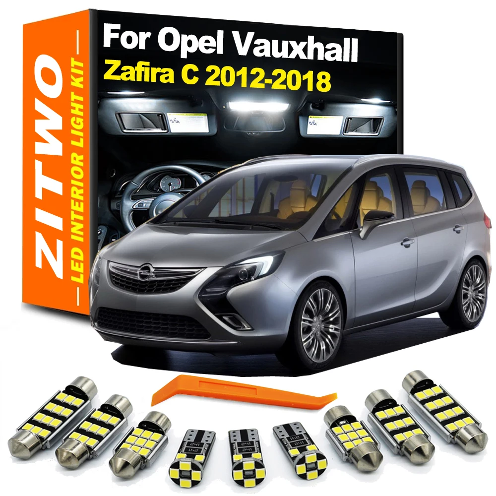 ZITWO 15Pcs Zestaw oświetlenia LED do odczytu mapy do Opla Vauxhalla Zafira Tourer C 2012 2013 2014 2015 2016 2017 2018 Canbus