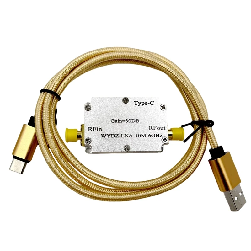 Amplificador de señal de alta planitud, 10Mhz-6Ghz, LAN, TYPE-C, 30dB, RF, para HAM, SDR, Software, Radio FM, duradero, fácil de usar