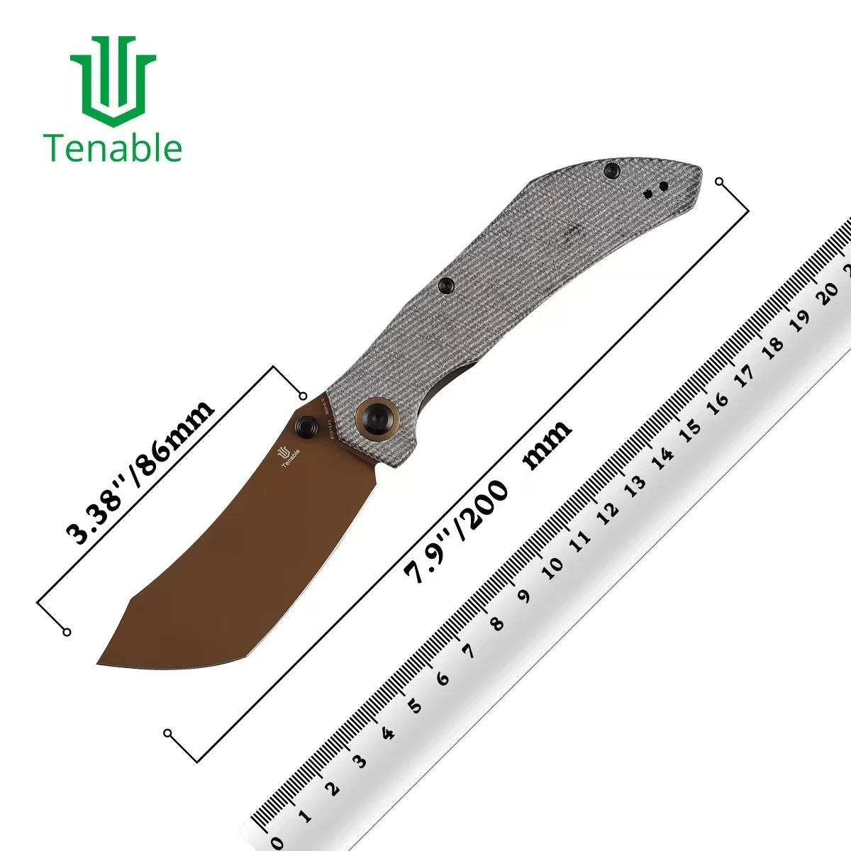 

Tenable Folding Knives B1079 Tipper 3.39 Nitro V/Damascus Blade with Micarta/G10/PEI Handle Edgy Bladeworks Designed Outdoor EDC