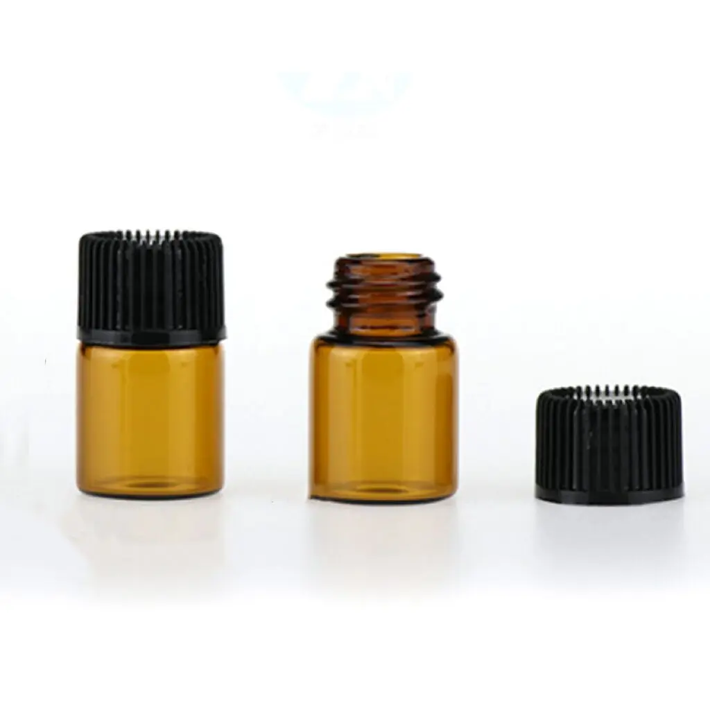 

Wholesale Empty 2ml Mini Amber Glass Dropper Vials 2cc/2g Sample Display Bottle Small Essential Oil Glassware Refillable