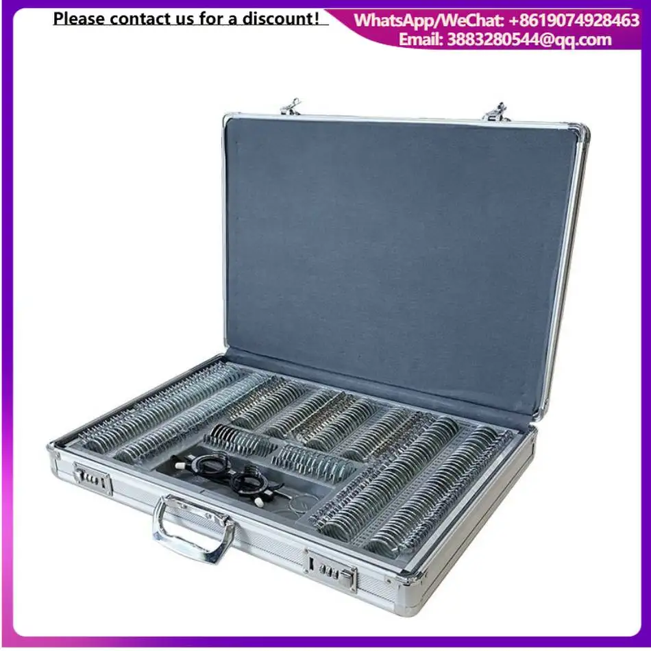 Trail Lens Set 266 Pcs Metal Rim Optical Equipment Lens Trial Set With Trail Frame Optics Instruments Aluminum Box Trial Frame