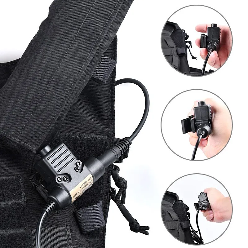 Tactical U94 PTT Headset Adapter Civilian Outdoor Hunting Shooting Headphone Accessories For Midland Motorola Kenwood WZ113
