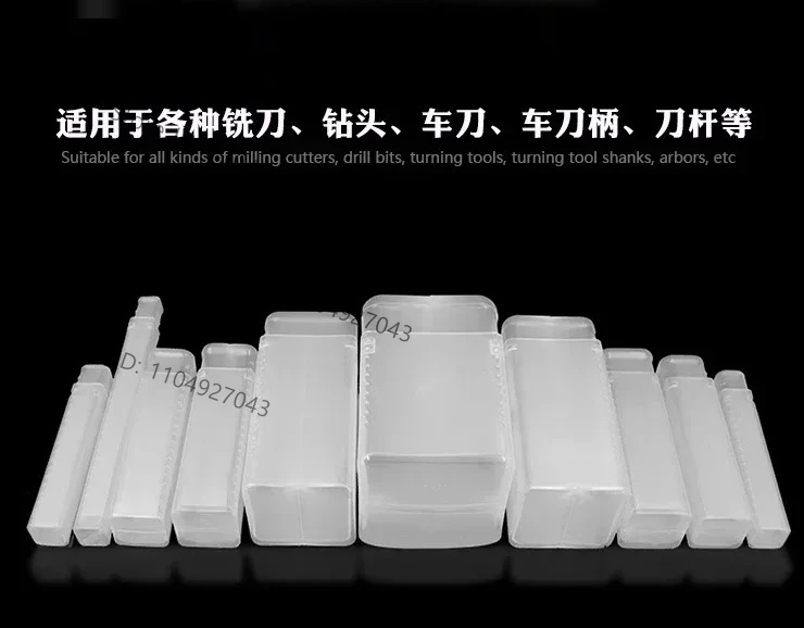 12 / 16 / 20 / 24mm Plastic Square Telescopic Packing Tube Square Telescopic Pack Tube For CNC End Mill Tool Packing