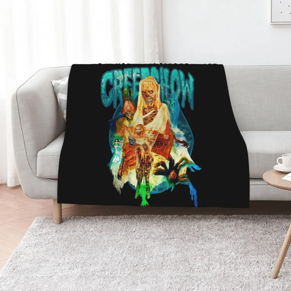 

GLOW IN THE DARK CREEPSHOW Throw Blanket For Decorative Sofa Multi-Purpose Cute Plaid Baby Blankets
