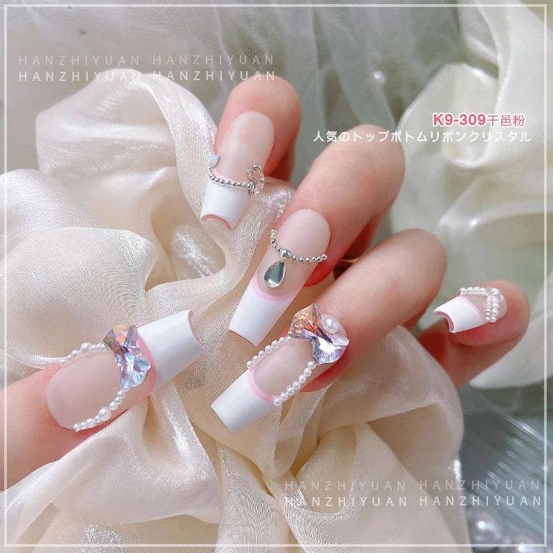 5 個ネイルラインストーンチャームクリスタルダイヤモンド弓クリスタル三次元ガラスネイルアクセサリー