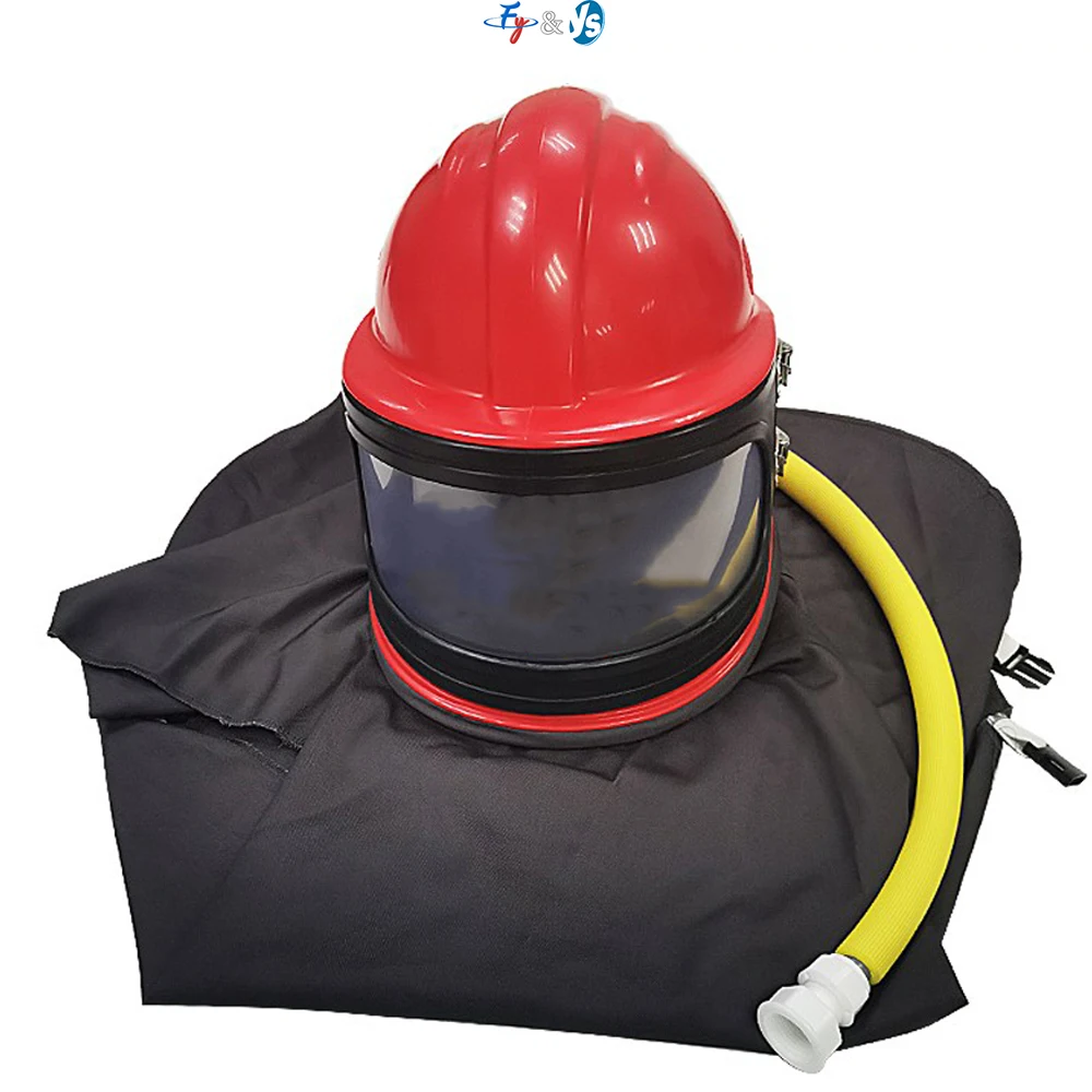 High Quality a-bS Sandblasting Nozzle European Style with PVC Lens Thermostat Air Filter Safe Air Feed Safety Gear