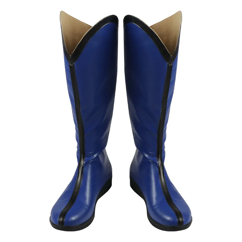 Chaussures de Costume de Cosplay Anime X-MAN Wolverine Logan, bottes bleues en Faux cuir faites à la main
