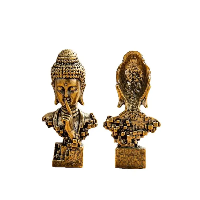 New 1/3pcs Brass Silent Buddhism Statue Desktop Ornament Vintage Buddhism Decoration Pocket Figure Home Office Decor