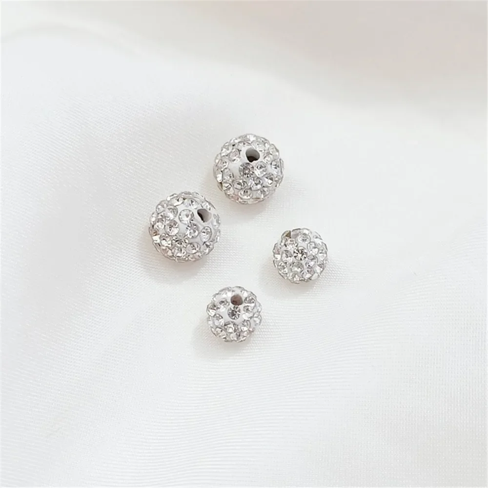 

Soft Clay Zircon Beads, Handmade DIY Pearl Jewelry Accessories Bracelets Sweater Chains Full Mobile Phone Chains, Loose Beads