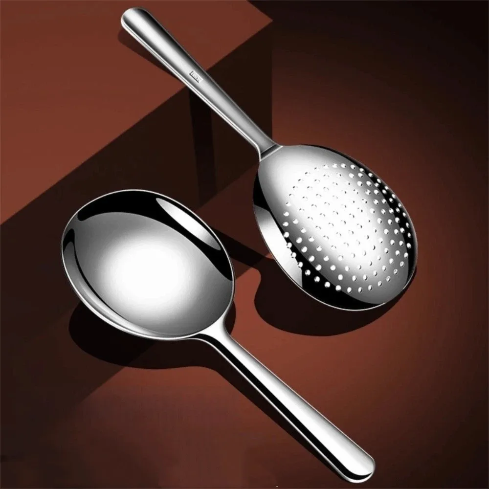 304 Stainless Steel Large Soup Spoon Deepen Rust-proof Big Colander Simple Food Grade Communal Spoon Restaurants
