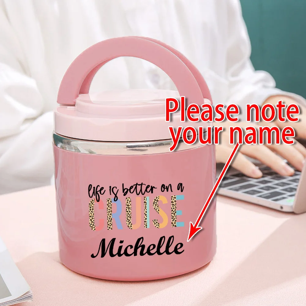 Custom Name Portable Lunch Box Daily Worker Student Insulated Bento Box Personalized Print Mini Travel Outdoor Picnic Lunch Box