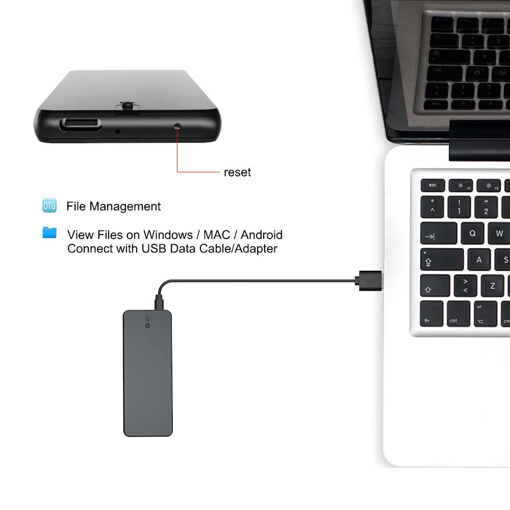 Vandlion V55 مسجل صوت رفيع للغاية لفترة طويلة سجل الإملاء مشغل MP3 64 جيجابايت مسجل الصوت المنشط صوت رقمي صغير