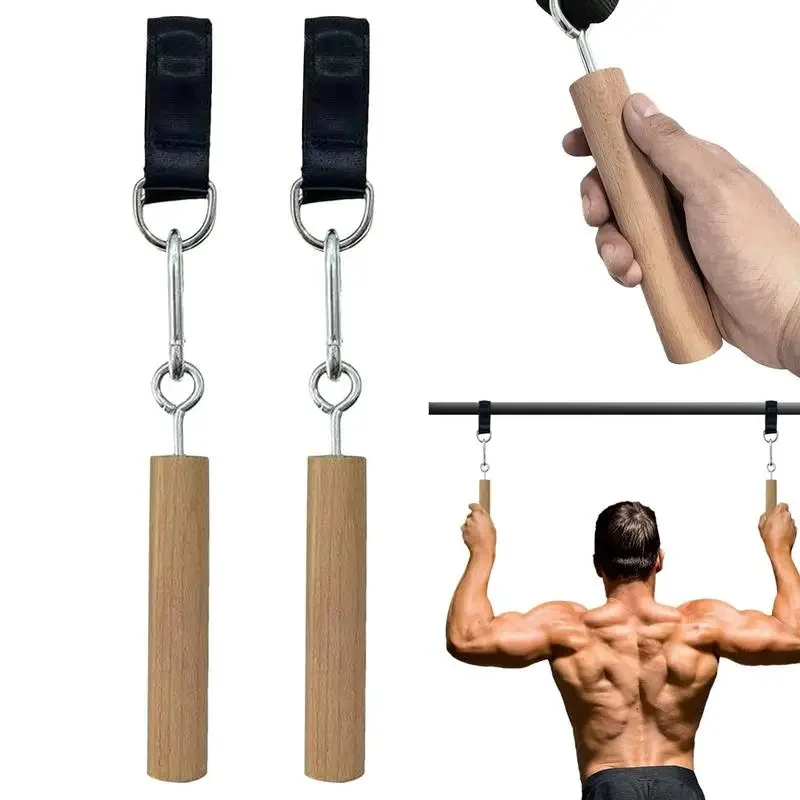 Wooden Handle Pull Up Ball Grip Finger Strengthener Exerciser Arm Muscle Strength Workout Rock Climbing Bouldering Training Tool