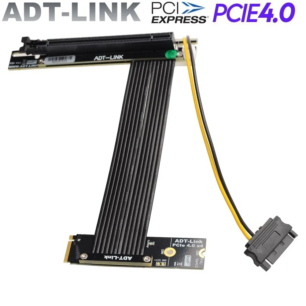 

Universal PCI-E 4.0 Riser Card M.2 NVMe Key M SSD To PCIe 4.0 x16 Extender Cable Nvidia/AMD Jumper Mining M2 2230 2242 2260 2280