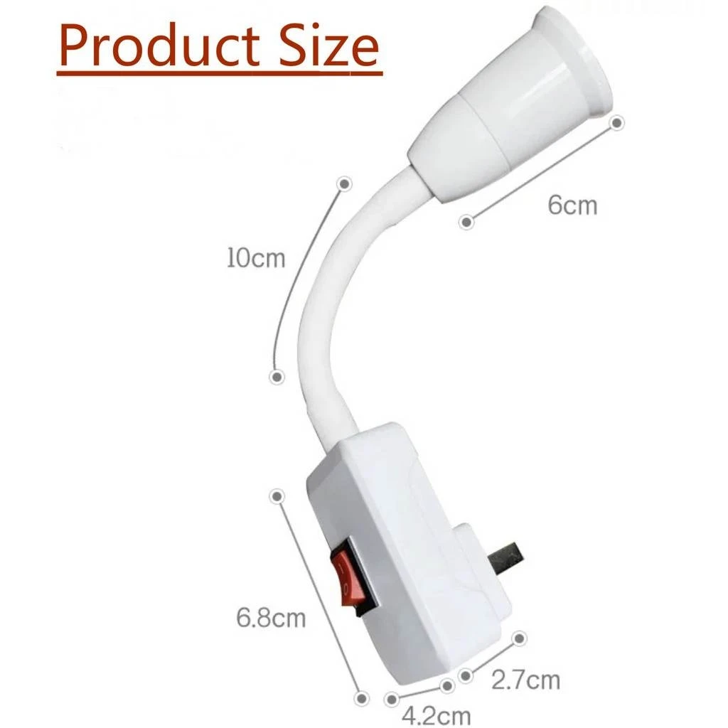 Podstawa gniazda żarówki Uchwyt lampy Adapter światła LED z włącznikiem/wyłącznikiem Elastyczny