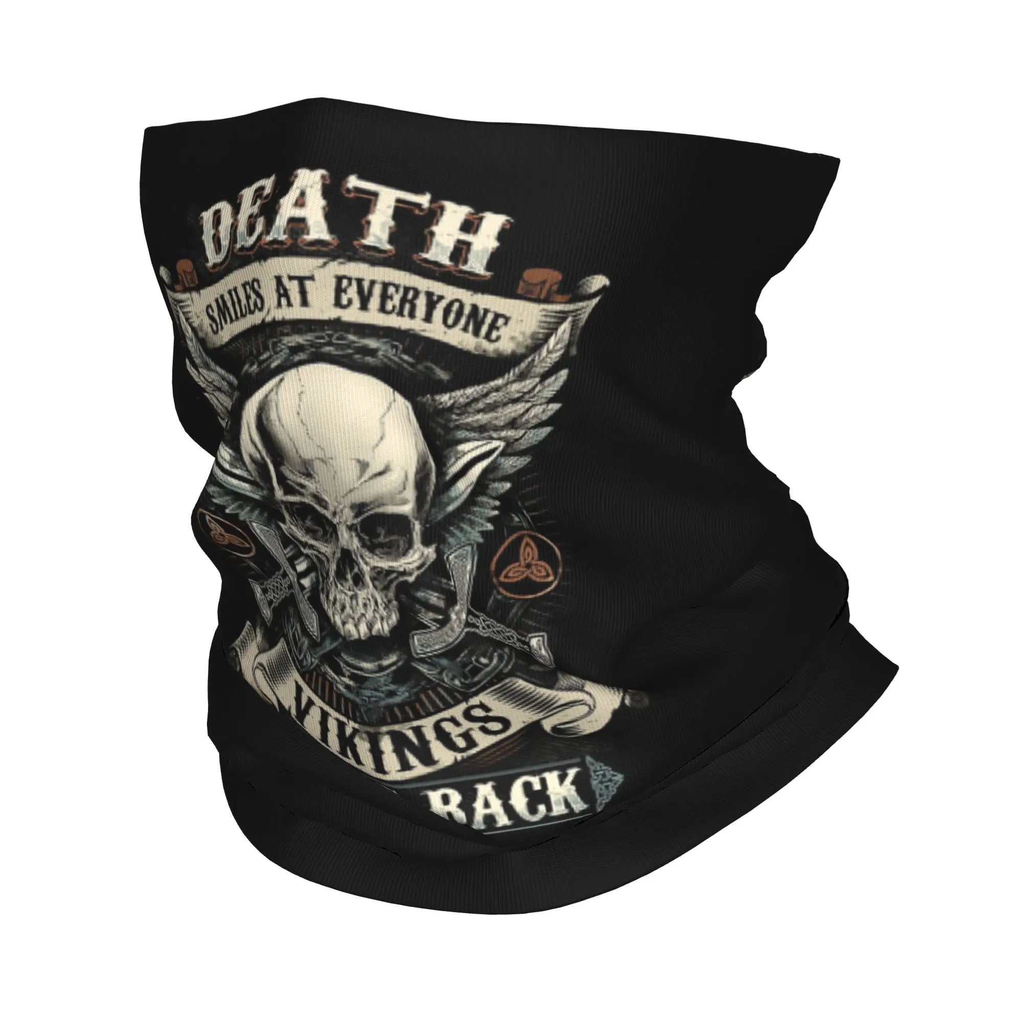 

Бандана-маска для лица с принтом «Смерть улыбается всем» и «Улыбка викинга», для мужчин и женщин, для езды на велосипеде, для взрослых