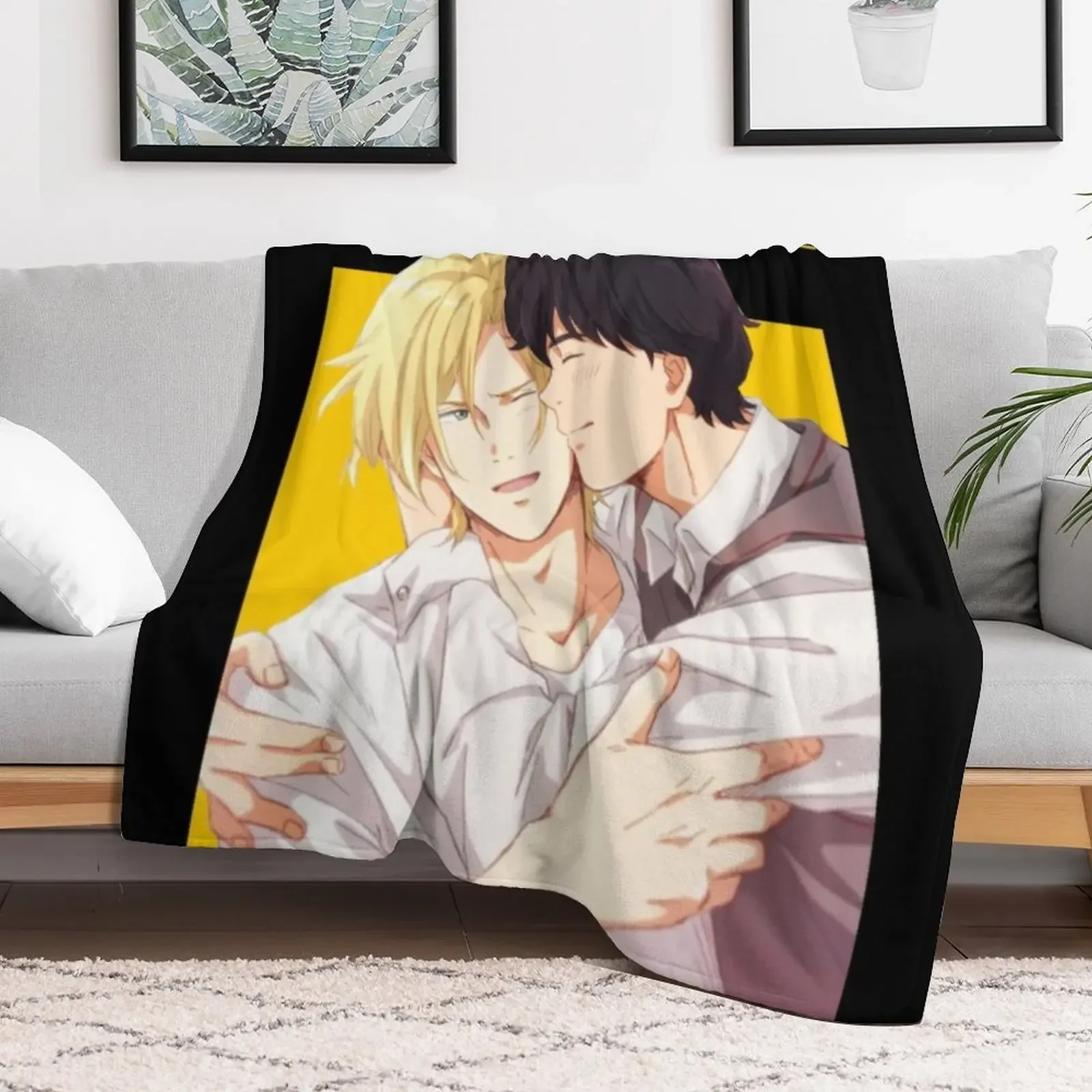 Ash and Eji - Banana Fish Throw Blanket christmas gifts Thermal Blankets For Baby blankets and throws Blankets