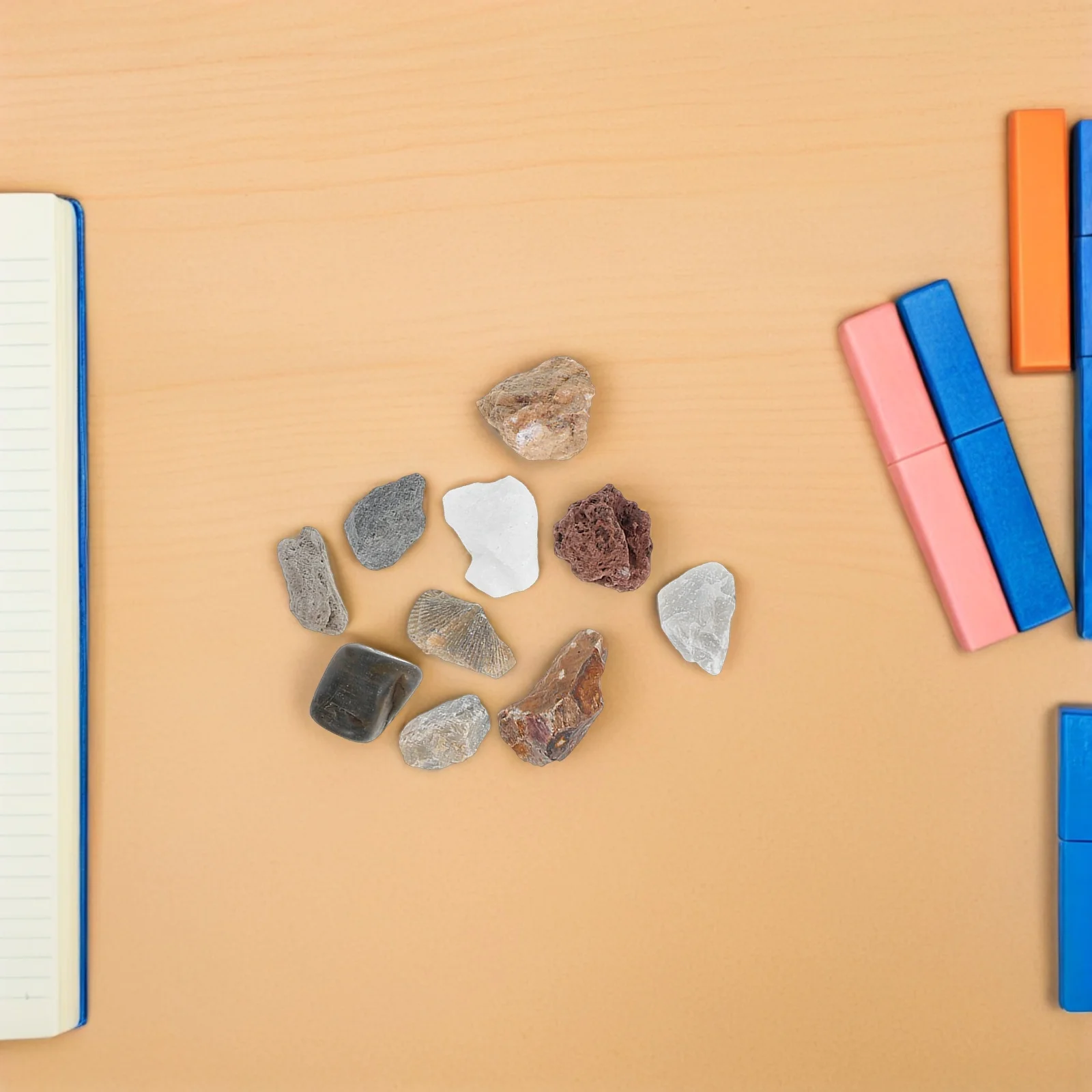 

1Set Rock Specimen Geology Kit with Mineral Rocks Collection for Classroom Home Learning Pumice Granite Marble Sandstone