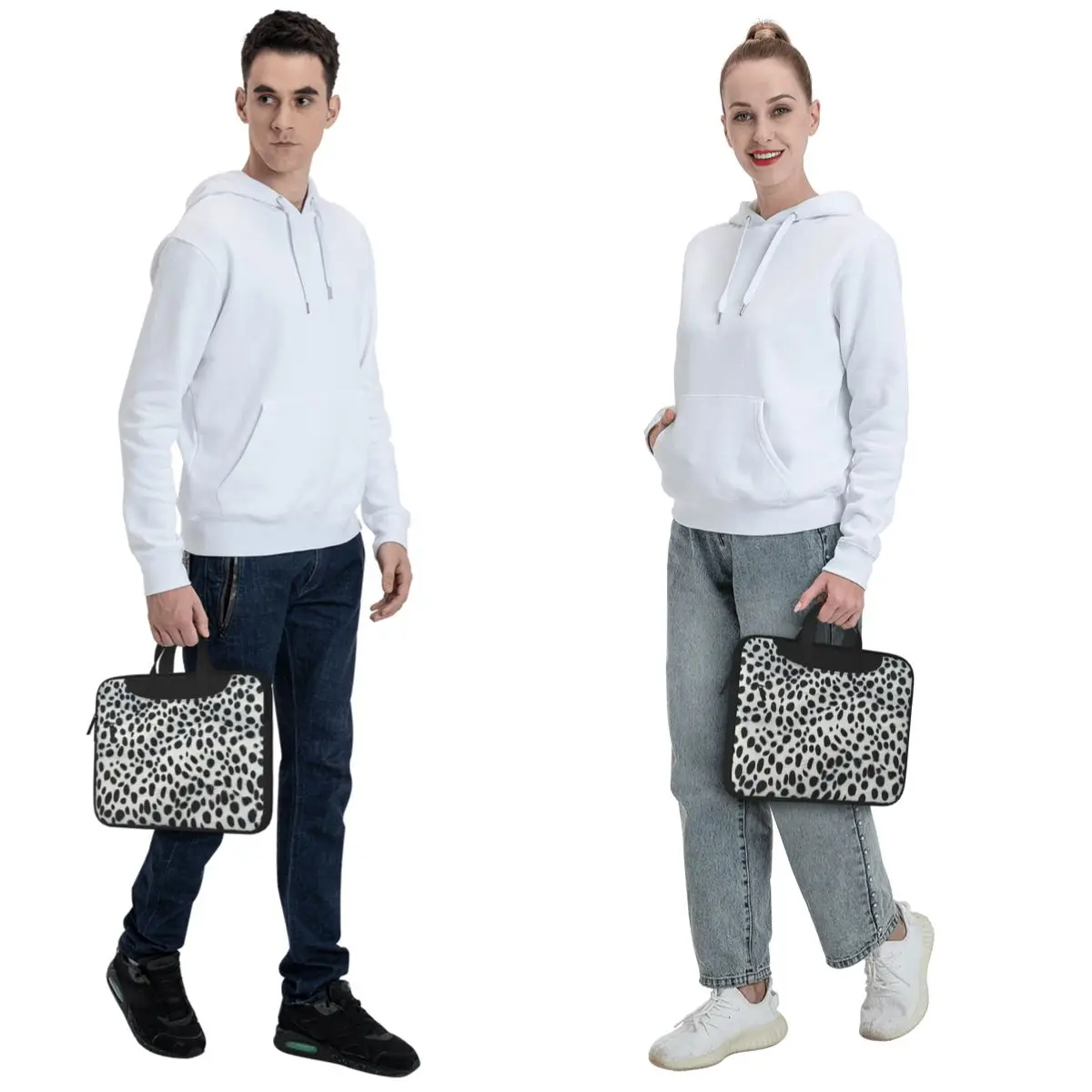 Dalmatian Dog Texture Crossbody Laptop Bag Case Computer Bag 13 14 15.6 Inch Notebook Pouch for Macbook Pro