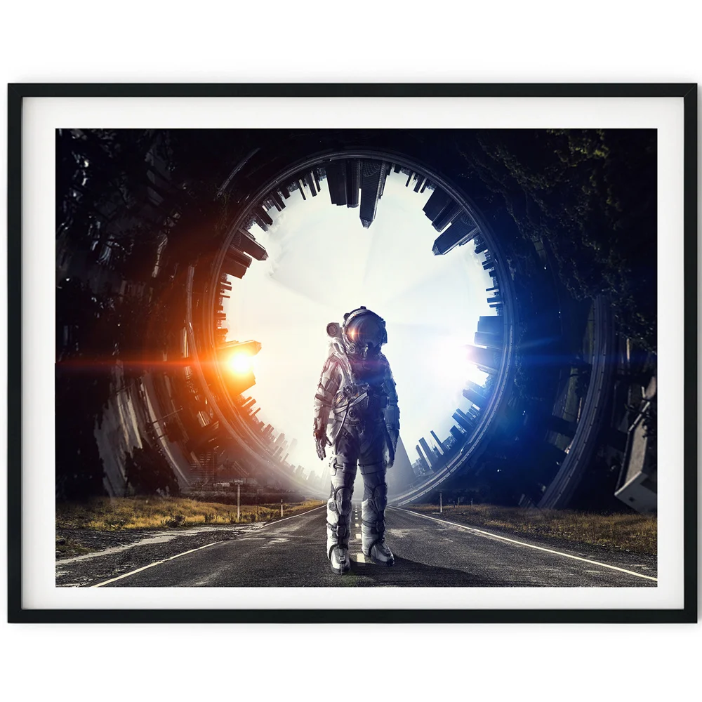 Modern Spaceman Planet Astronaut Children's Room Blue Technology Living Room Decoration Painting Home Room Decoration
