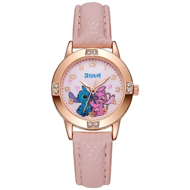 Disney Kinderhorloges Kinderen Jongens Meisjes Leuke Cartoon Stitch Imitatie Diamant Horloge Riem Student Quartz Horloge Cadeau