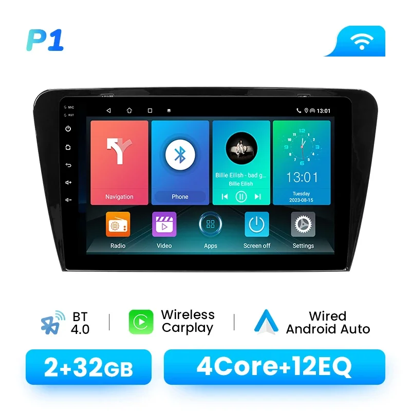 1920*720 IPS Draadloze CarPlay Android 14 Autoradio Speler Voor SKODA Octavia 3 A7 2013-2018 8 Core Multimedia GPS 4G Wifi DSP RDS