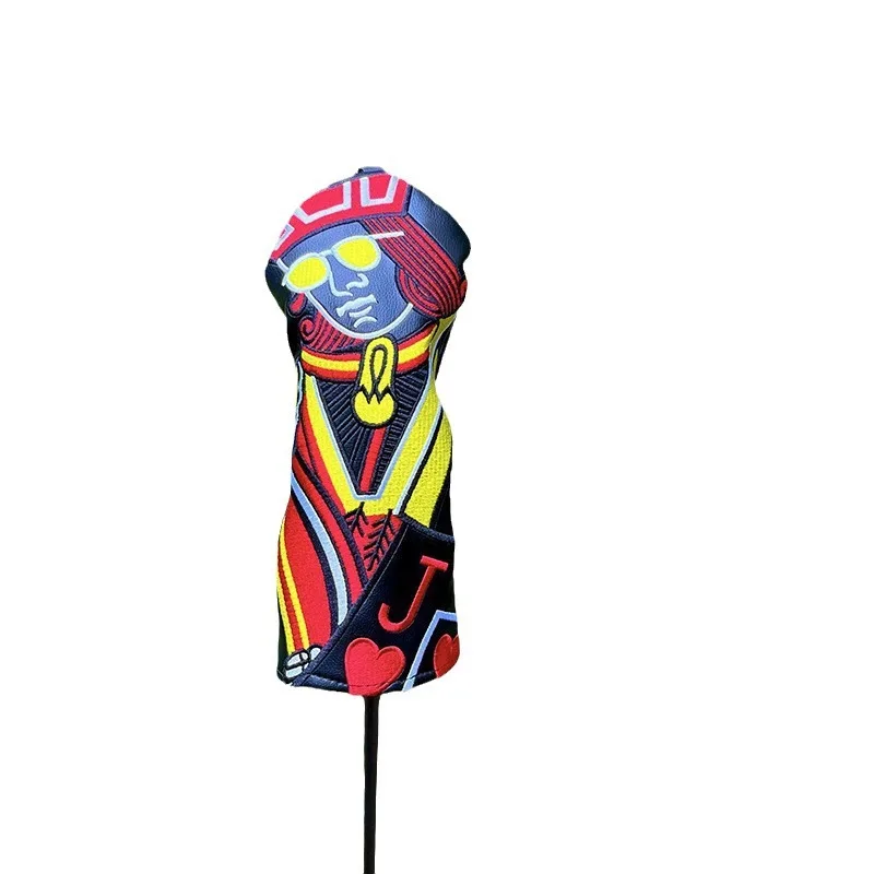 Poker Golf Head Covers,Diamond Q Plum Blossom King 3 Wood Headcover Golf Driver Cover Fariway Hybrid Mallet Putter Golf Covers