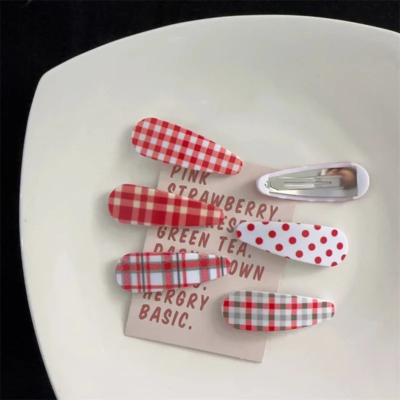6 Stück Sweetlt Plaid Dot Cute College Style BB Haarnadeln Haarspangen für Mädchen und Frauen, koreanische Haaraccessoires – Detail 2