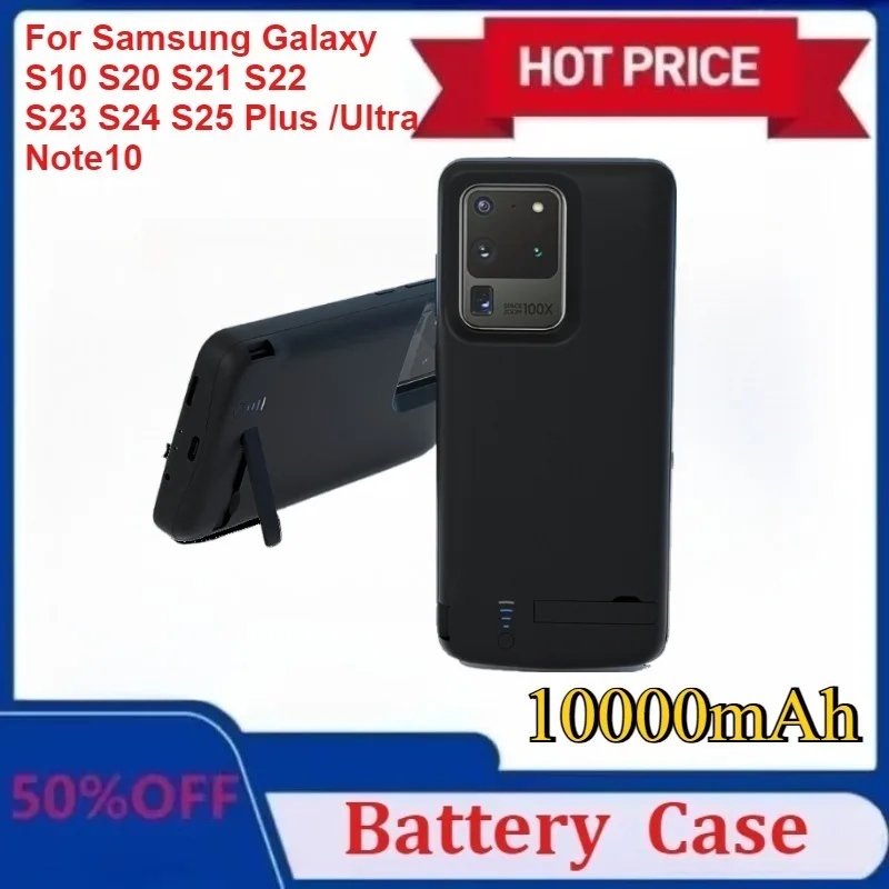 New 10000mAh Battery Charger Cases for Samsung Galaxy S10 S20 S21 S22 S24 S25 Plus /Ultra Note10 Note20 Power Case Power Bank