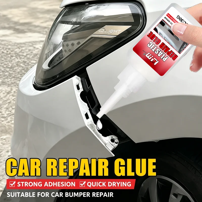 KJM Car Bumper Repair Glue Strong Quick Drying Plastic Crack Repair for Auto Headlight Housing Bumper Fender Broken Parts Fix