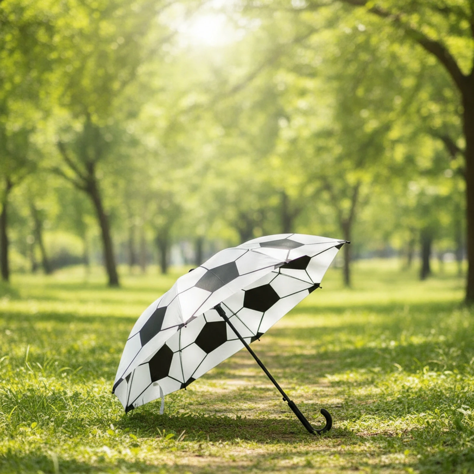Soccer Ball Umbrella Straight-Shaft Soccer Umbrella Novelty Sporty for Children, Rainy Days, Sports Events - view 4