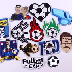 Cartoon Football/Whistle Embroidered Patches For Clothes Sports Patch Iron On Patches For Clothing Thermoadhesive Patch Jackets