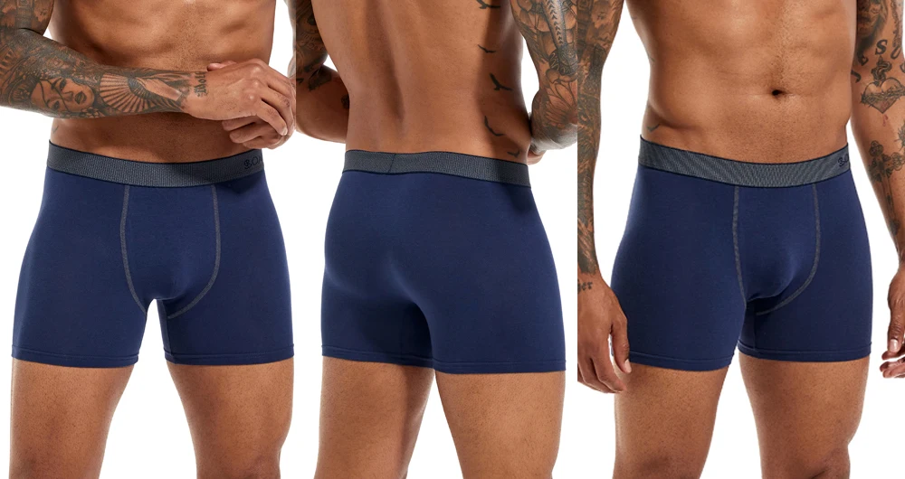 6 teile/paket Boxer Briefs Einfarbig Schlüpfer der Männer Baumwolle Unterwäsche Männer Unterhosen Brief Elastische Bund Mann Undrewear Shorts – Detail 13