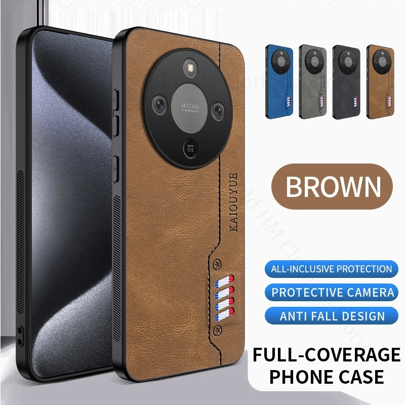 

For Honor 400 Smart Luxury Nappa Leather Phone Case For Honor 400 X60 Pro Soft Silicone Phone Bumper Cover For HONOR X70 X7D X9D