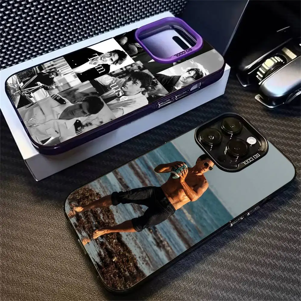 

World-famous actor T-om C-ruise Phone Case For Gradient Silver Case iPhone 17,16,15,14,12,13,11 Plus,Pro Max,XS
