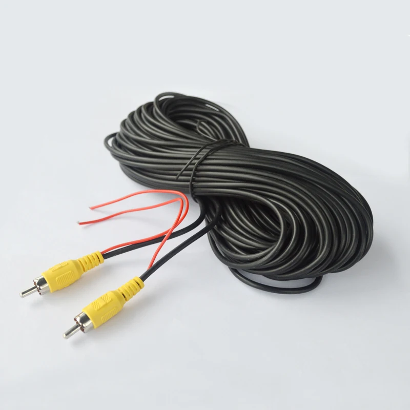 QXNY Car Rear View Camera RCA Wire 6m 10m 15m 20m Video Cable For Vehicle Reverse Multimedia Monitor Extension AV Cord Accessary
