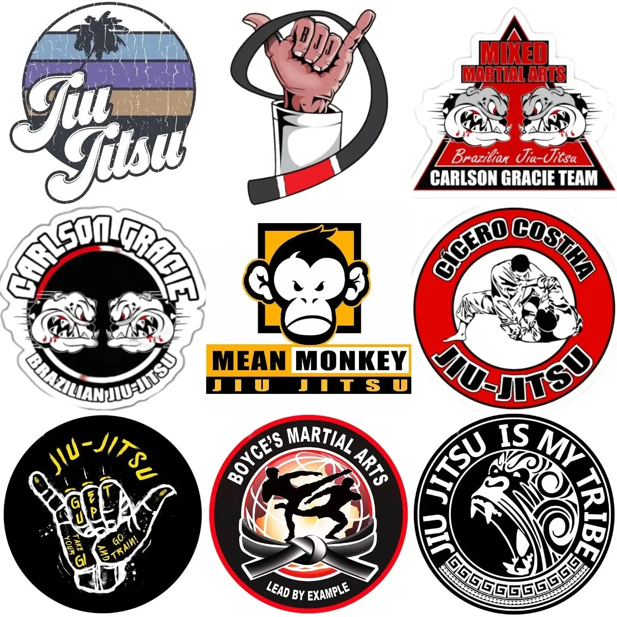 

Creative Jiu Jitsu Sticker for Wall Room Table Motorcycle Truck Car Window Glass Helmet Waterproof Decal Customizable