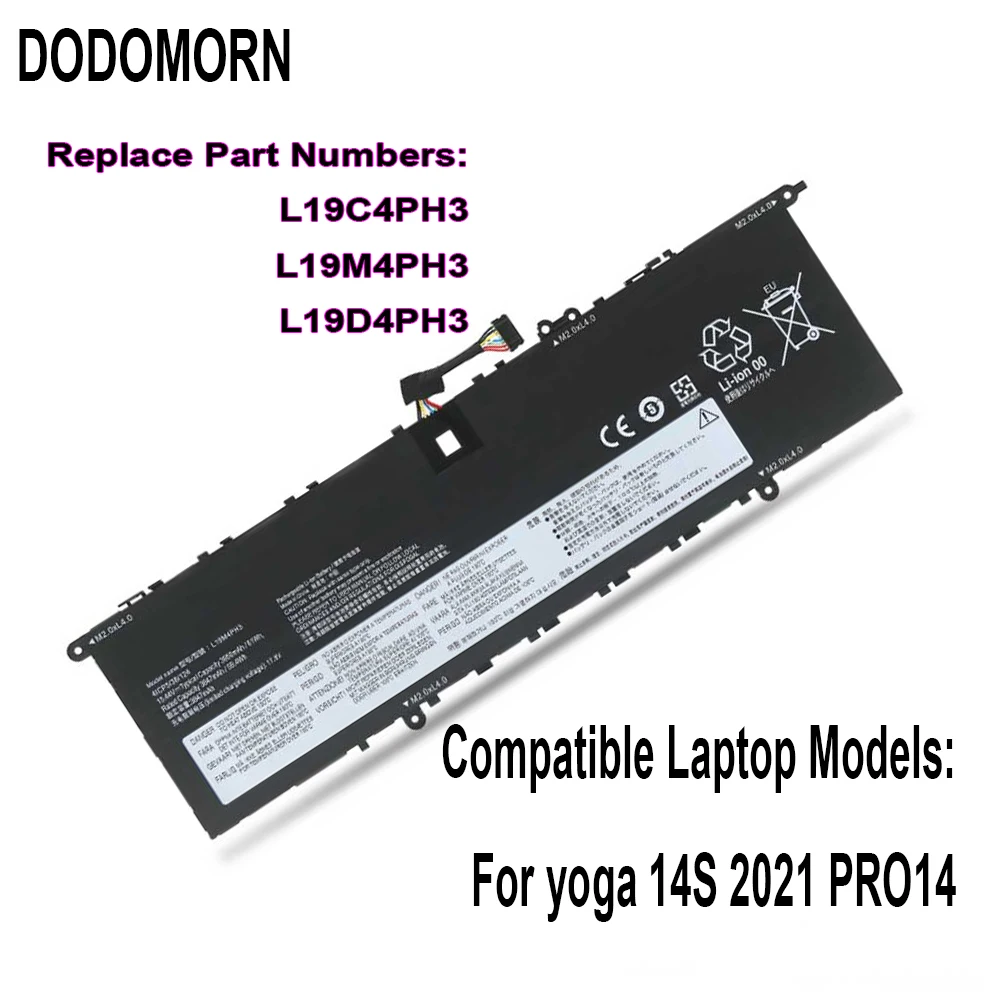 

NEW L19C4PH3 L19D4PH3 L19M4PH3 Laptop Battery For Lenovo Yoga 14S 2021 Xiaoxin Pro 14 2021 5B10Z49518 3950mAh In Stock New