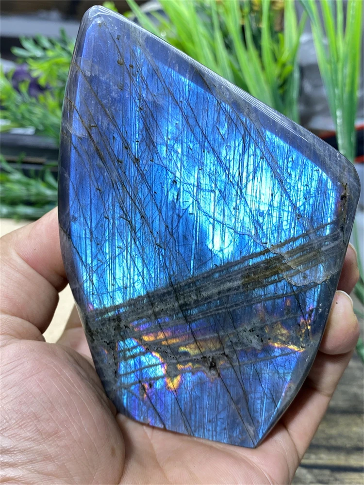 793g Purple Light Labradorite Natural Stones And Crystal  Blue  Moonstone Hecatolite Mineral Samples Specimen Home Decor