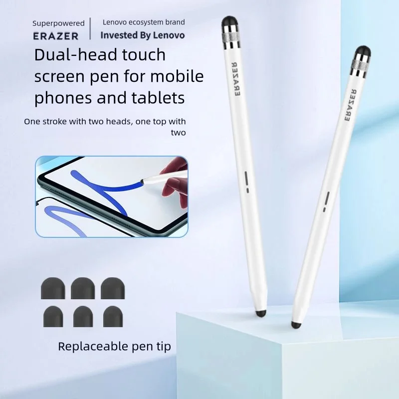 Lenovo Touch Pen ERAZER29 For Phones And Tablets Ipad Universal For Android IOS Writing And Drawing No Battery 2 Tips Touch Pen