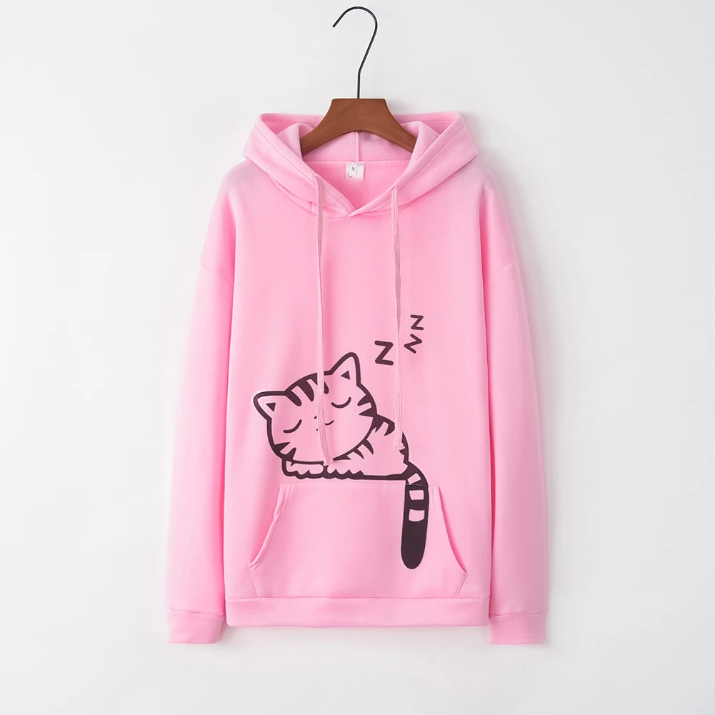 

Breathable fleece hooded sweatshirt for women with letter print loose fit top suitable for autumn and winter wear