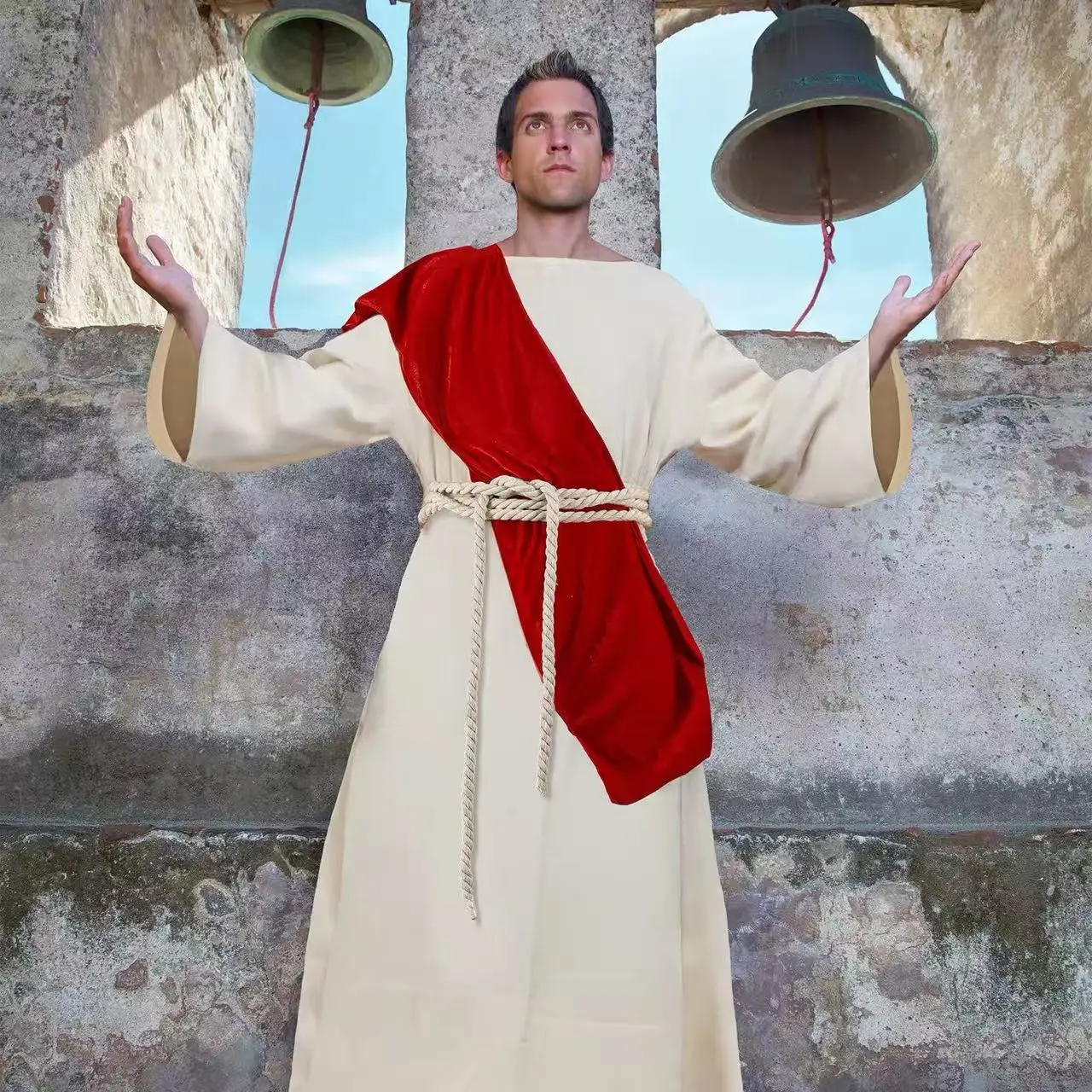 Costume de Prêtre Romain, Moine, Jésus-Christ, Grec Ancien pour Homme Adulte, Robe de Nonne, Toge, Tenue Catholique pour Halloween