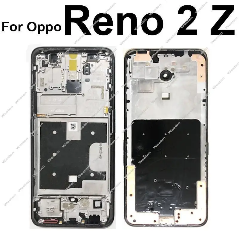 Middle Housing Cover For OPPO Reno 2 Z 2Z Front LCD Frame Middle Housing CoverHolder with Side Buttons Parts