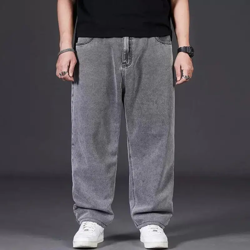 رجل حجم كبير الجينز طويل القامة الرجال السراويل الشارع الشهير ملابس للرجال عمال السراويل الشباب ملابس القوطية الجينز Y2K ملابس جديد