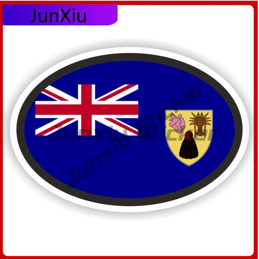 Овальная наклейка "Теркс и Кайкос" с флагом