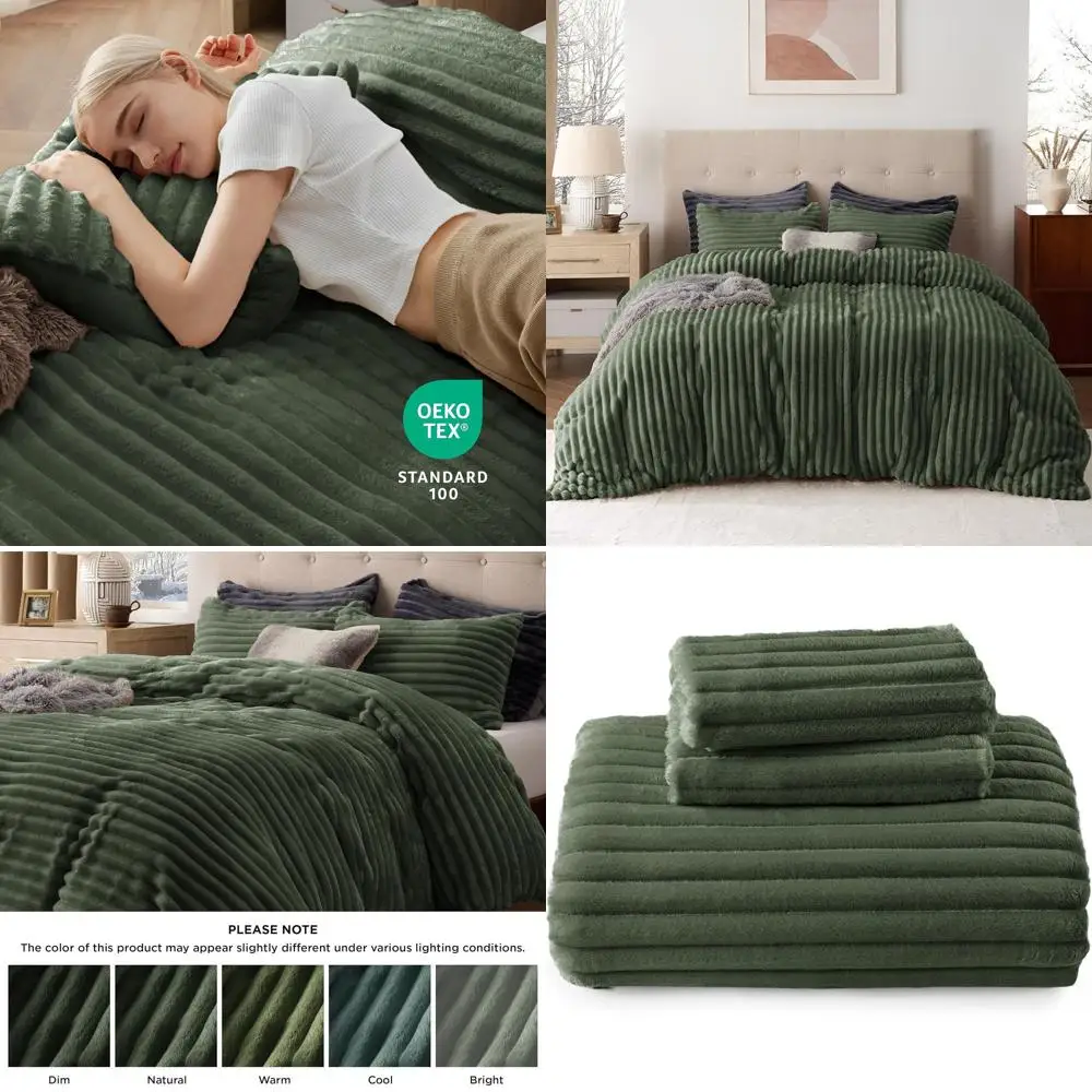 

Комплект пушистых пододеяльников — ультрамягкое плюшевое лохматое одеяло королевского размера, теплые фланелевые флисовые комплекты постельного белья на зиму, 3 предмета (S)