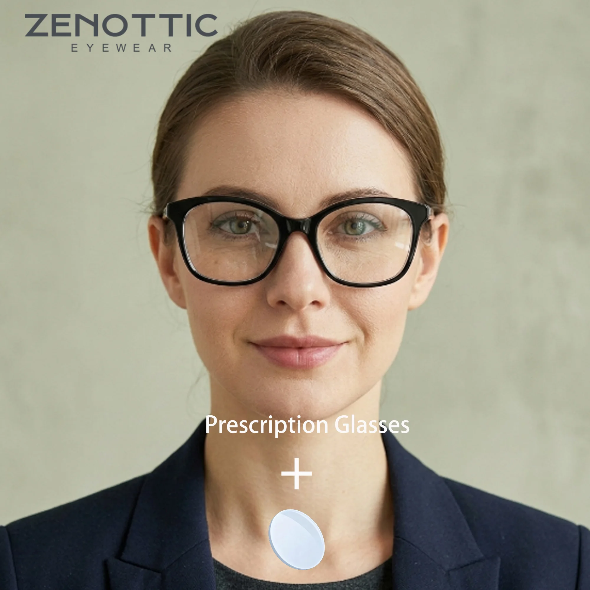 ZENOTTIC Women XS Size Butterfly Acetate Prescription Eyeglasses Blue Light Blocking Photochromic Myopia Eyewear