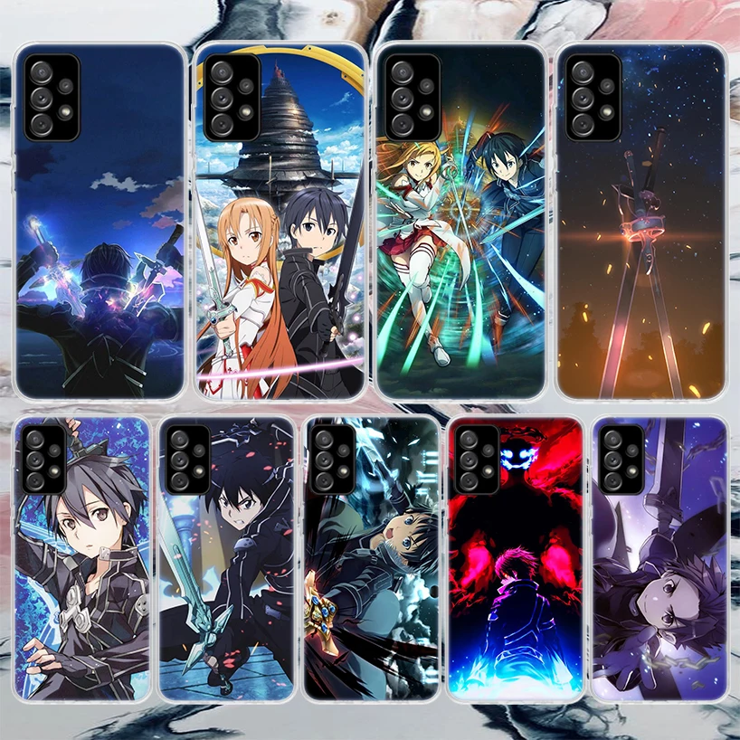 Sword Art Online Kirito Asuna Soft Phone Case For Samsung Galaxy A14 A13 A12 A15 A54 A53 A52 A55 A34 A33 A32 A35 A24 A23 A22 A25